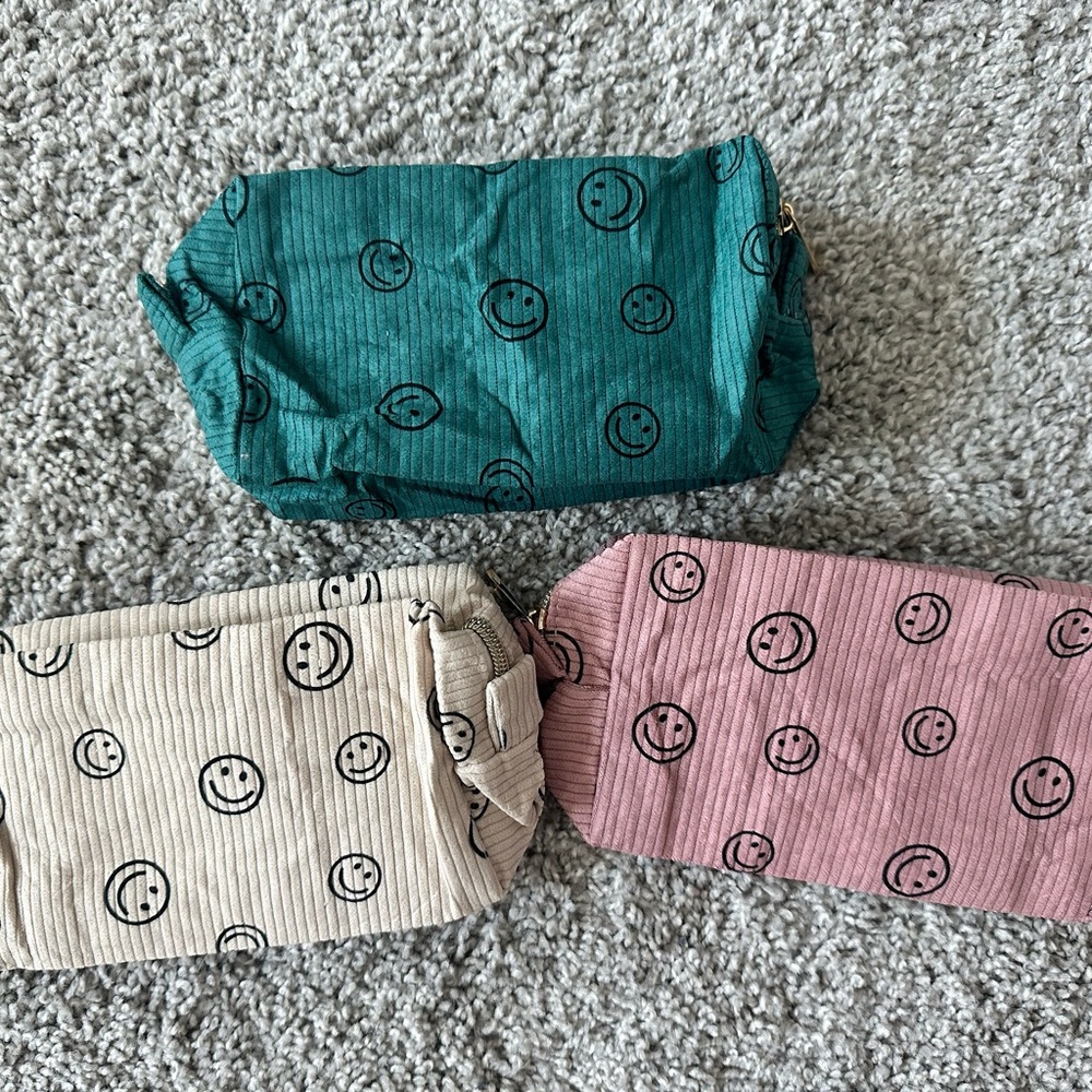 Lot of 3 cosmetic bag/pencil bags